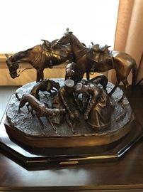 Russian Cossacks Bronze signed by Liebcrich cast in St. Petersburg $3500