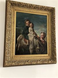Antique Oil Painting "Donkey Ride" 1841 by American Henry Moselle $2,900
