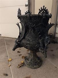 2 Bronze Black Forest type Urns with elk heads for the outdoors $4,000