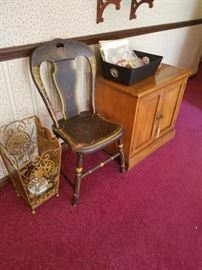 side chair, small cabinet