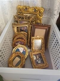 Gold frames - variety of sizes and shapes. Some very ornate