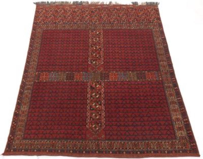 Antique Fine HandKnotted Turkoman Carpet, Ca. 1920s 