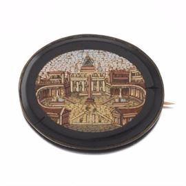 Antique Italian Micromosaic Brooch 