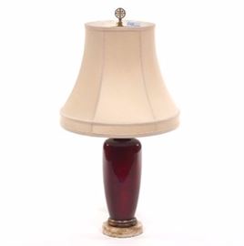 Antique Tomei Shippo Red Vase Mounted as a Lamp