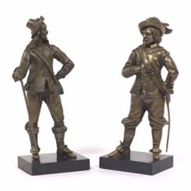Bronze Sculptures of King Charles I of England and Oliver Cromwell 