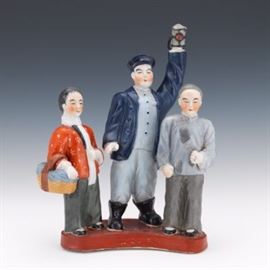 Chinese Porcelain Cultural Revolution Figural Group