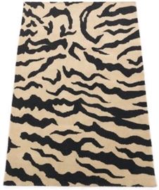 Fine HandKnotted MidCentury Modern Zebra Carpet 