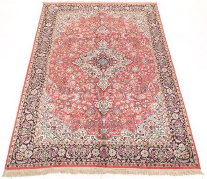 Fine HandKnotted Silky Mercerized Cotton Kashmir Carpet 