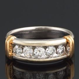 Gentlemans Gold and Diamond Ring 
