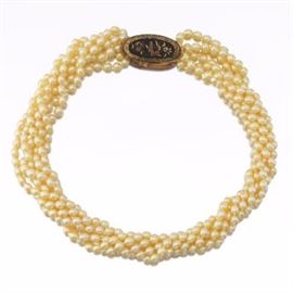 Gumps Kashira Pearl Torsade Necklace 