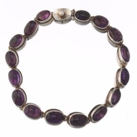 Ladies Antonio Pineda 970 Sterling Silver and Amethyst Choker Necklace 