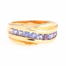 Ladies Gold and Tanzanite Ring 