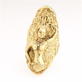 Ladies Gold Custom Made Goddess Ring 