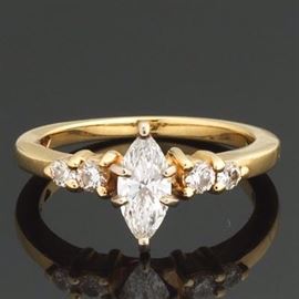 Ladies Gold Stock Gold and Diamond Ring