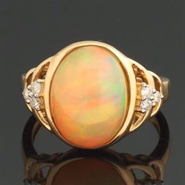 Ladies Opal and Diamond Ring 