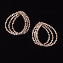 Ladies Rose Gold and Diamond Earrings 