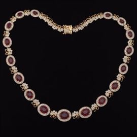 Ladies Ruby and Diamond Necklace 