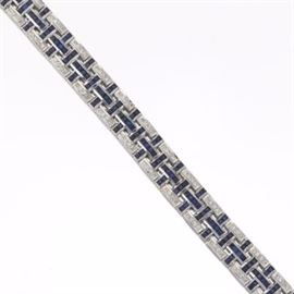 Ladies Vintage Diamond and Sapphire Bracelet, ca. 1980s