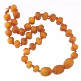 Ladies Vintage Gold and Amber Necklace 