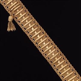 Ladies Vintage Gold Wide Mesh Bracelet with Tassel 