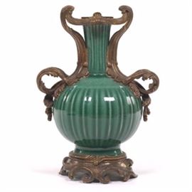 Louis XIV Style Porcelain Vase with Bronze Mounts 