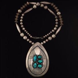 Mary B. Smith Sterling Silver and Turquoise Necklace 