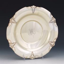 Meriden Brittania Art Nouveau Sterling Silver Plate, Retailed by Bailey, Banks  Biddle Co. 