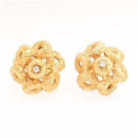 Pair of Whimsical Gold and Diamond Cufflinks 