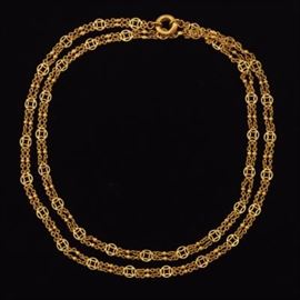 Pure 999 Gold Fancy Link Chain Necklace 