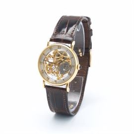 Tiffany and Co. 18k Gold Case Full Skeletonized Watch 