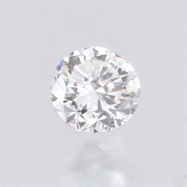 Unmounted 0.57 Carat Round Brilliant Cut Diamond, GIA Report 