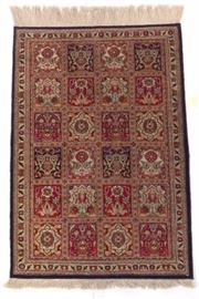 Very Fine Pure Silk HandKnotted Qum Panel Carpet 
