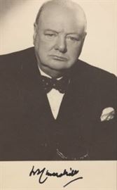 Winston Churchill Signed Photograph and Plaque