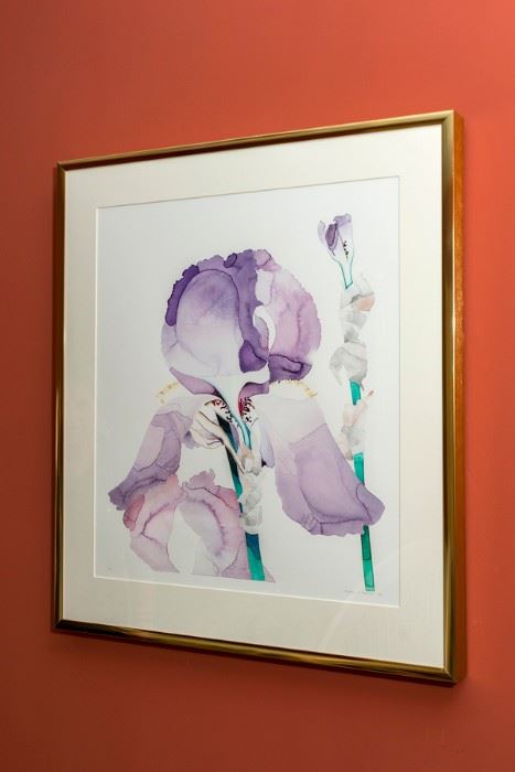 Robert Charles Therien Jr. - "Iris", 1980's, water color. Born in Omaha, Nebraska he was a teacher at Midland College in Fremont, Nebraska. Won best of show 1972 & 1978 at the Mid-West Biennial exhibitions.