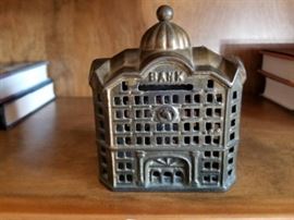 Brass Metal Building Bank