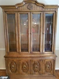 Heritage Huge Lighted China Cabinet with Under Sto ...