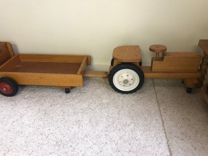 Home made Wooden Tractor Riding Toy