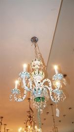 GORGEOUS Cut to Green Crystal Chandelier
