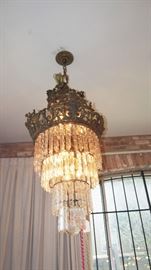 Gorgeous Waterfall Drop Antique Chandelier