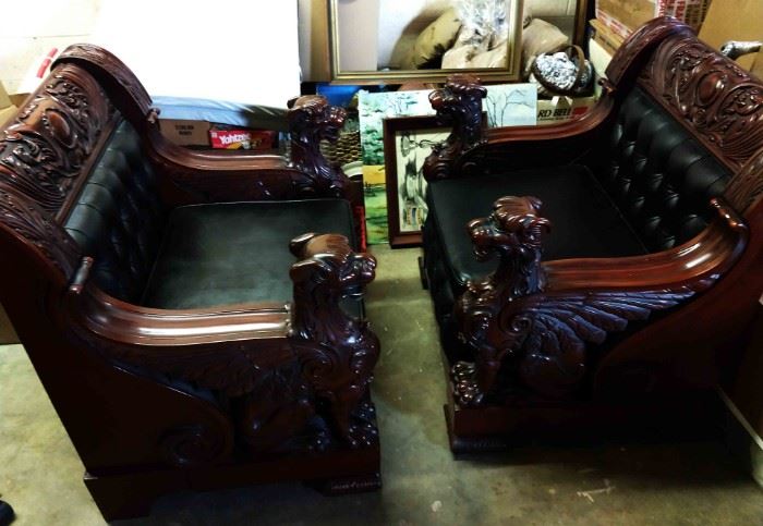 Matching Chairs With Winged Griffins