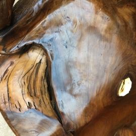 Amazing Cypress tree chair purchased from a Carmel Gallery. Measures 52 inches wide by 36 inches deep by 34 inches at the tallest point.