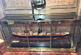 Boardroom size ship builder's model. Brass case sold separately.