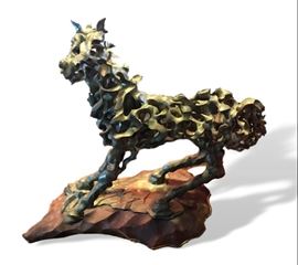Heavy bronze sculpture, artist signed.