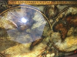 World Map coffee table attributed to Maison Jansen.