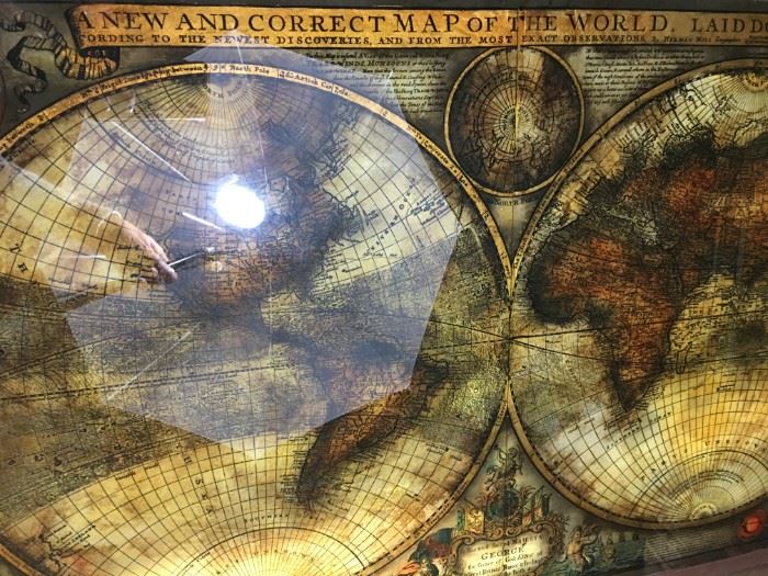 World Map coffee table attributed to Maison Jansen.