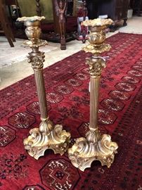 Pair of 19th century French Art Nouveau / Belle Époque Altar Candlesticks