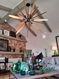 Restored Mid-Century Chandelier,  African  Zimbabwe Dancing Sculpture with four dancers