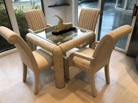 Square Table and 4 Chairs with Decorative