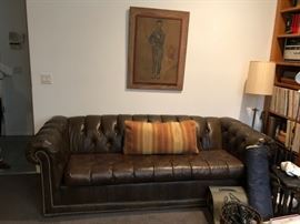 Chesterfield Sofa with Accent Pillow, Art and more