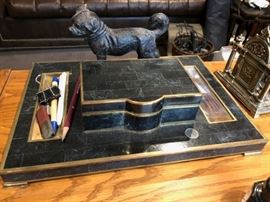 Desk Set and Dog Statue